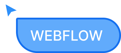 Cursor with speech bubble saying Webflow